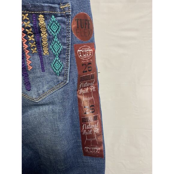 New Cowgirl Tuff Walk Free Jeans Straight Leg Boho Embroidered Western Size 26 - Picture 4 of 6